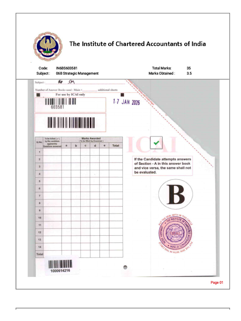 Dec 25 SM Corrected Answer Paper by Icai | PDF