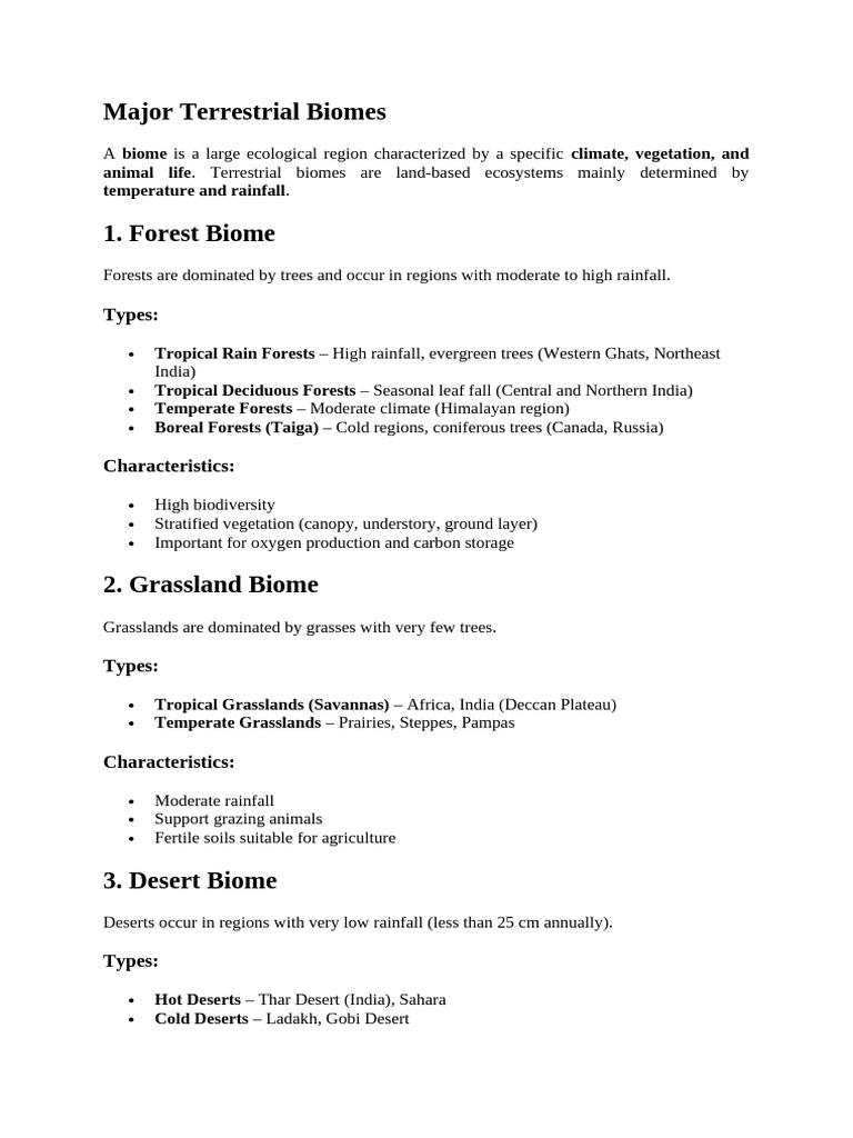 8 Major Terrestrial Biomes | PDF