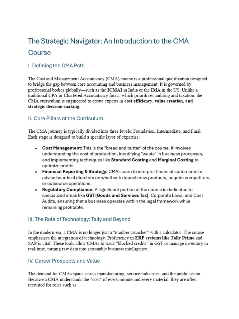 Cma Intro | PDF | Accounting | Audit