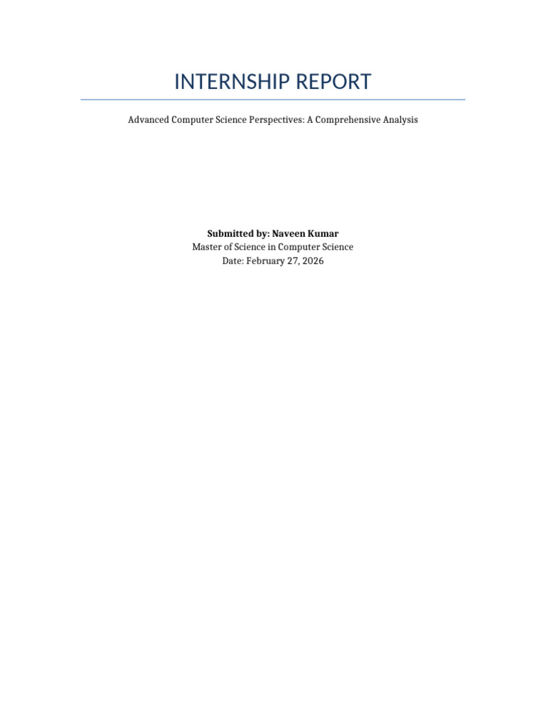 Internship Report Naveen Kumar | PDF | Computer Engineering | Computer ...
