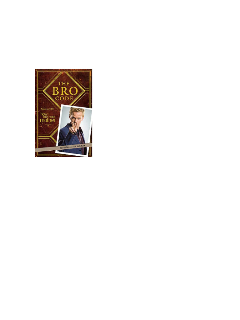 The Official Bro Code Written by Barney Stinson PDF Free | PDF