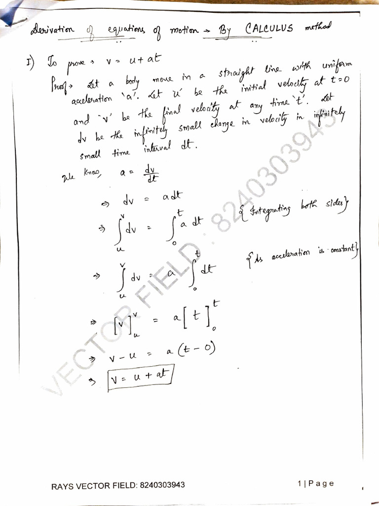 Kinematics Notes | PDF