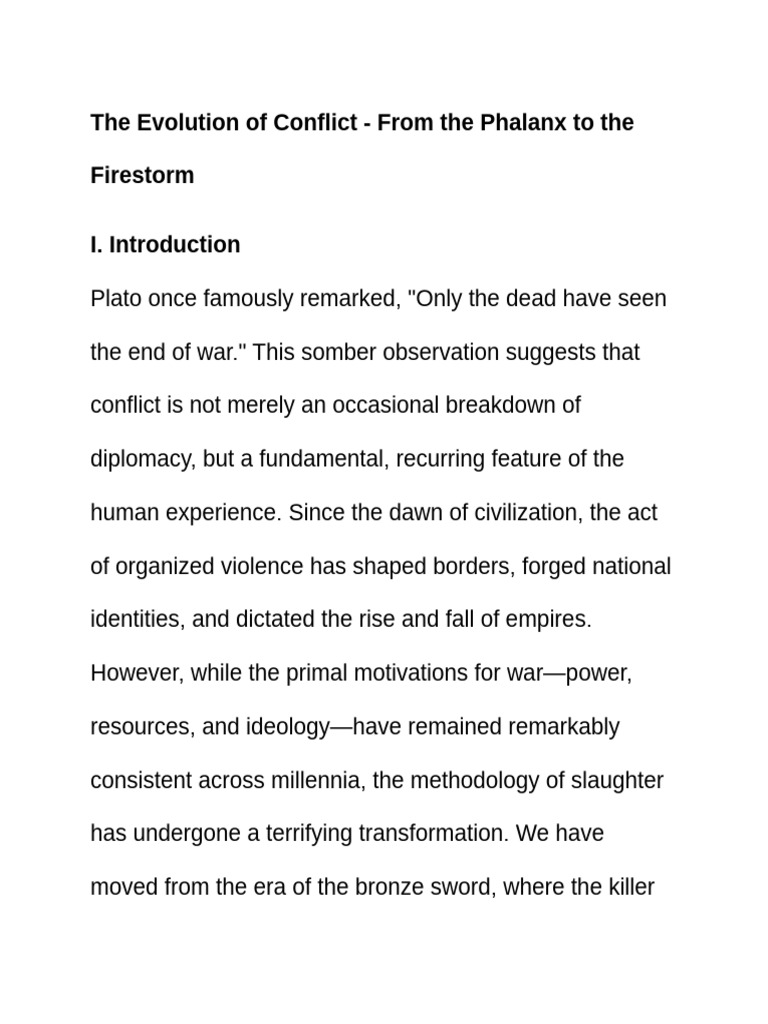 The Evolution of Conflict - From the Phalanx to the Firestorm | PDF ...