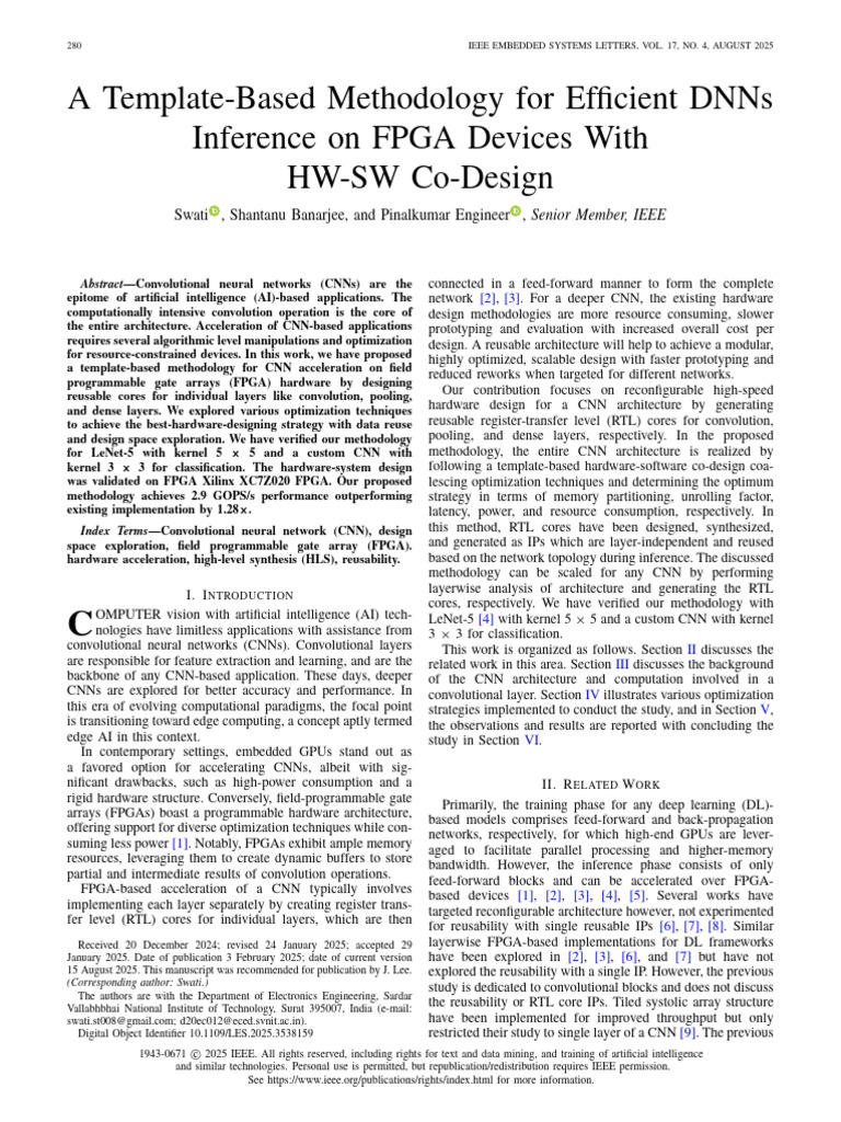 A Template-Based Methodology for Efficient DNNs Inference on FPGA ...