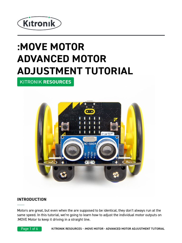 Move Motor Microbit Additional Resources Advanced Motor Adjustment | PDF