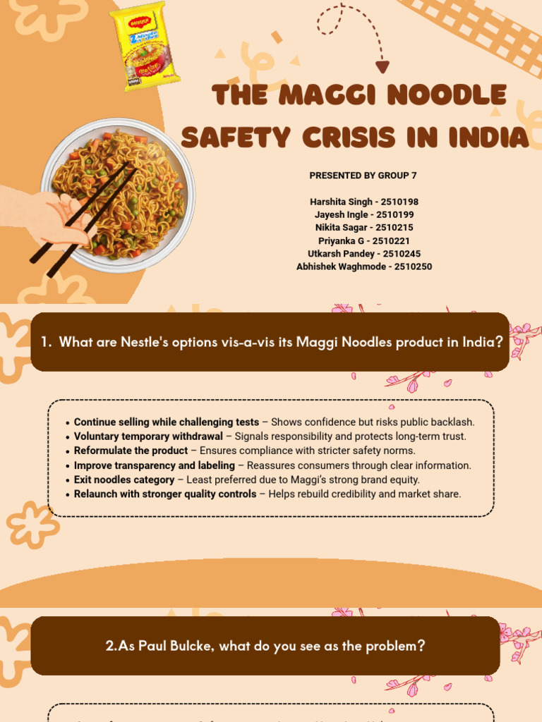 Session 6 _The Maggi Noodle Safety Crisis in India_Group 7 | PDF
