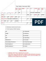 Time Table V Semester MCA