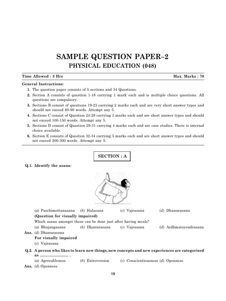 Final of PDF Sample Question Paper-XII (EM) | PDF | Paralympic Games ...