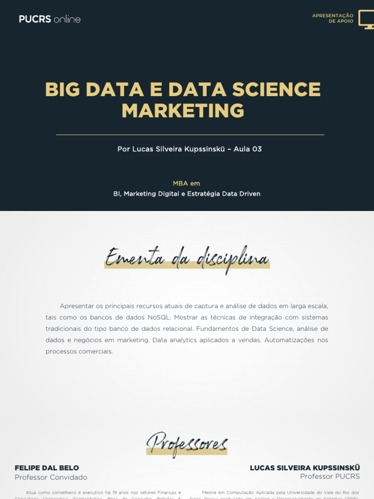 Big data e data science | PDF | Armazém de dados | Gestão de dados