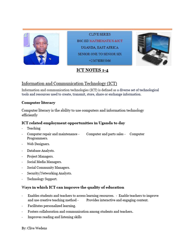 Ict Cb Notes by Clive Wedens.. | PDF | Computer Data Storage | Central ...