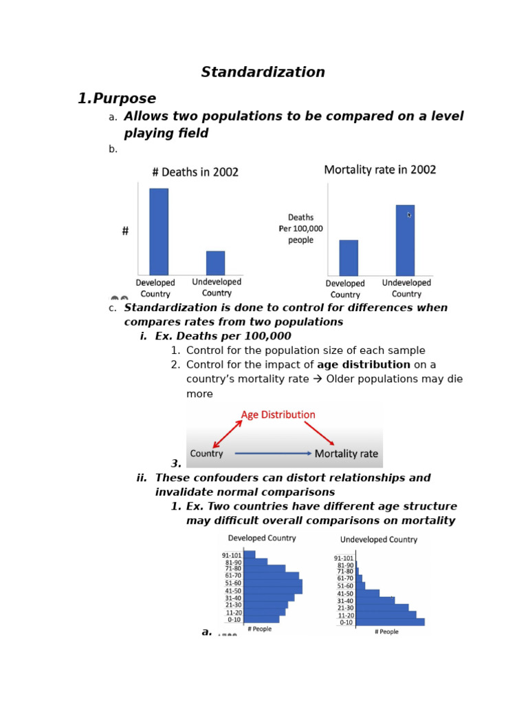 Standardization - Summary | PDF | Mortality Rate