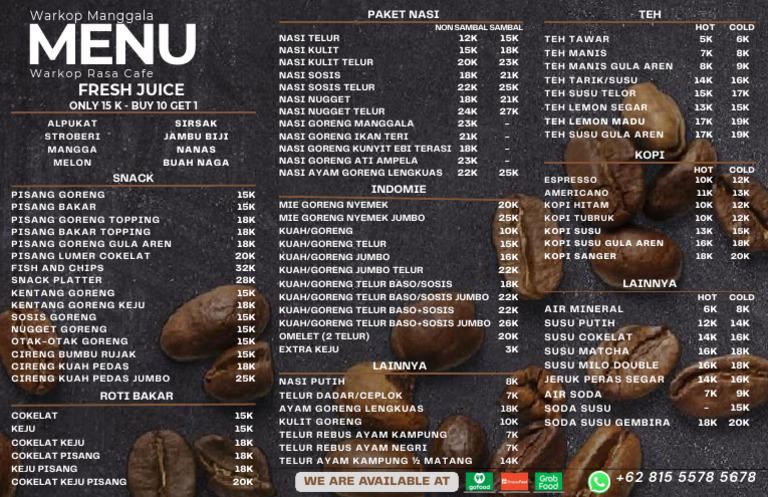 Daftar Menu Warkop Manggala (11) | PDF
