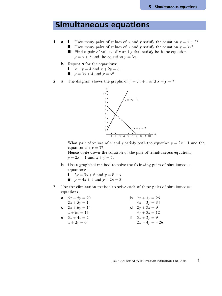 Simultaneous Eqxns | PDF | Equations | Mathematics