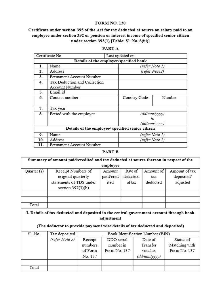 Draft Form No. 130 | PDF