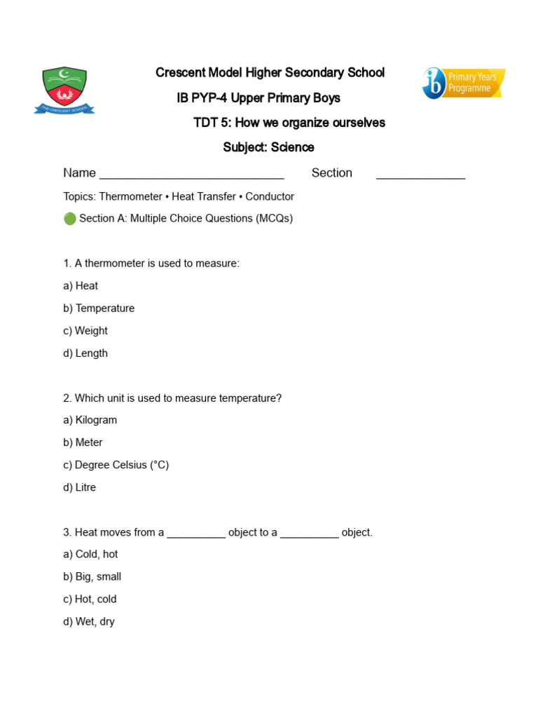 Science Worksheet (Keeping Warm).Docx | PDF