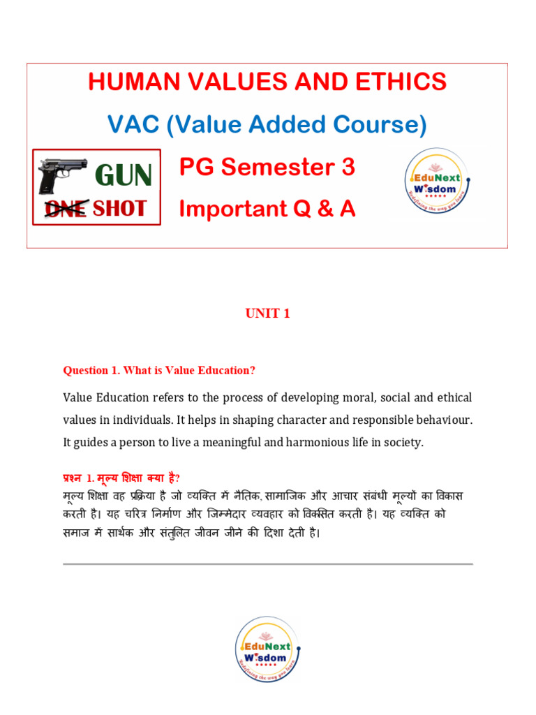 Human Values and Ethics | PDF