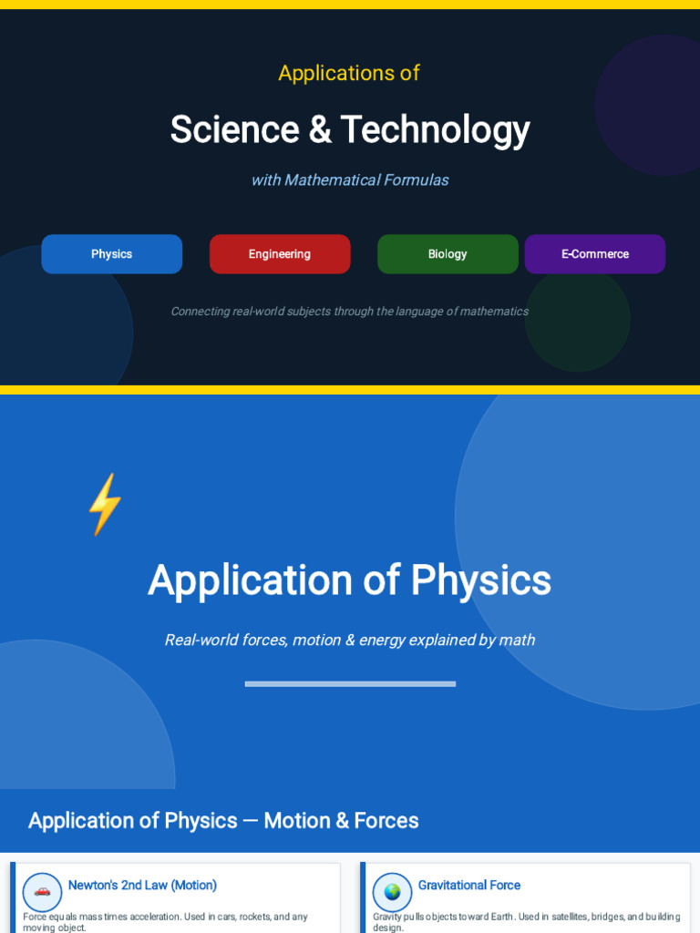Applications Science Technology | PDF | Force | Power (Physics)