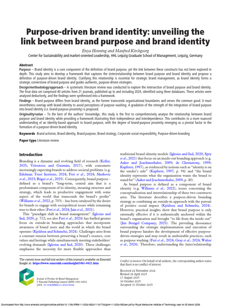 jpbm-11-2024-5624en | PDF | Brand | Corporate Social Responsibility