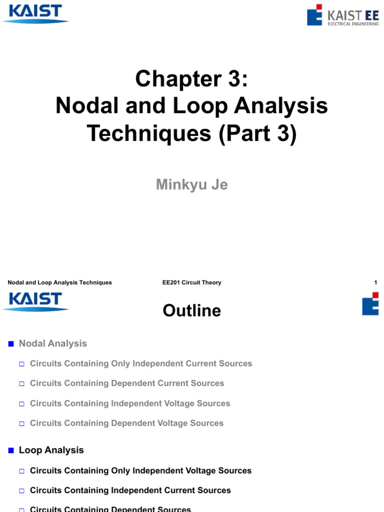 EE201 Ch3 Nodal and Loop Analysis Techniques (Part 3) - Lecture | PDF ...