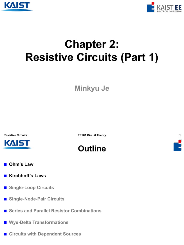 EE201 Ch2 Resistive Circuits (Part 1) - Lecture | PDF | Electrical ...