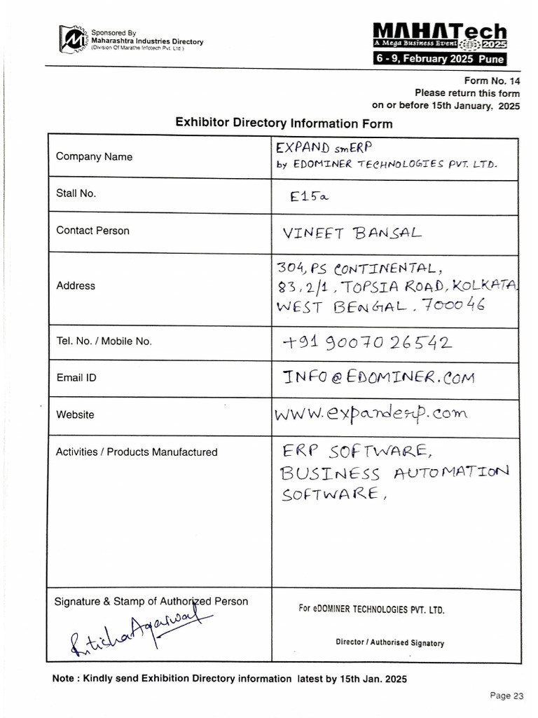 Exhibitor Directory | PDF
