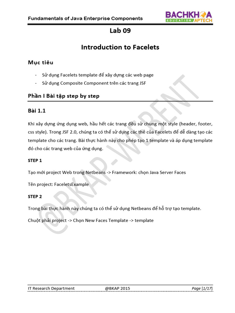 Lab 09 Facelets | PDF