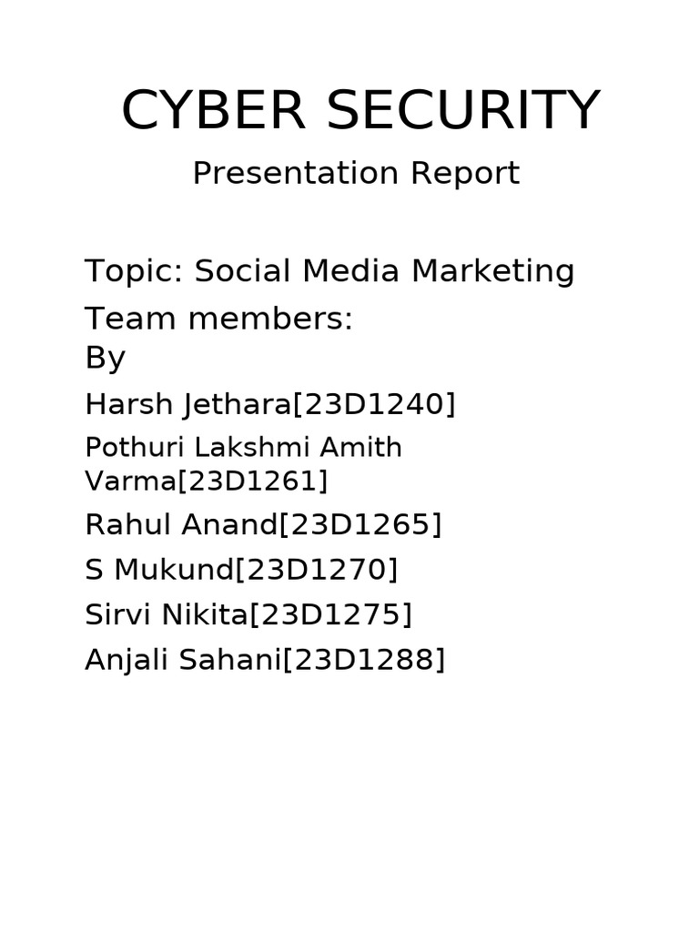 Cyber Security | PDF | Social Media Marketing | Social Media