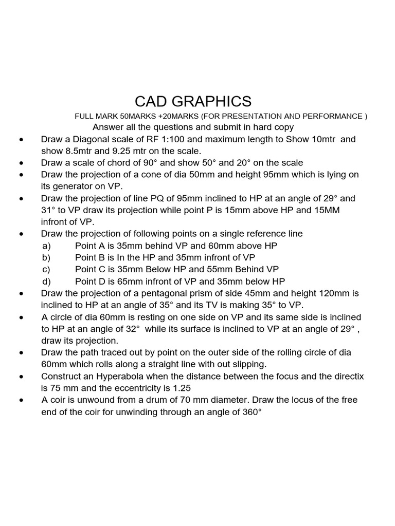 Assignment For Wednesday CAD | PDF