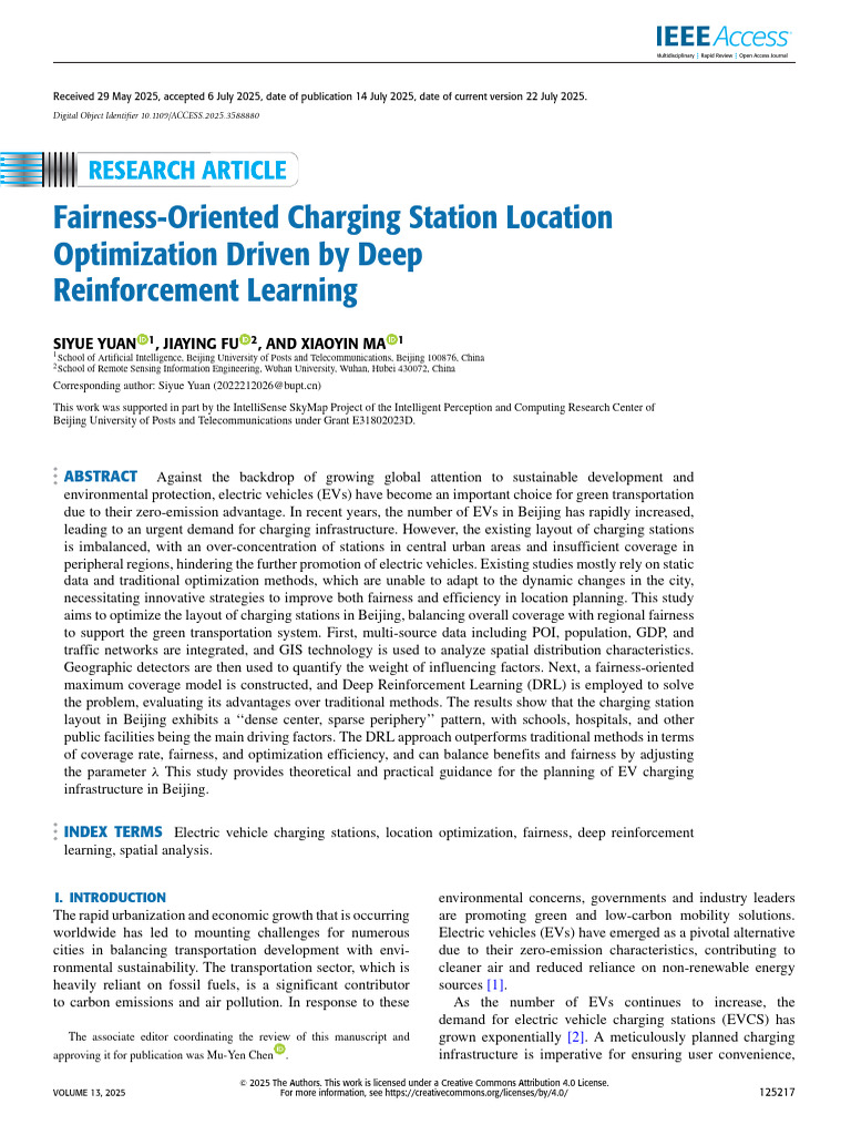 Fairness-Oriented Charging Station Location Optimization Driven by Deep ...