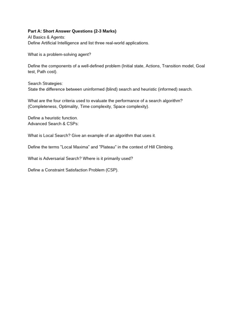 AIML Question Bank) | PDF