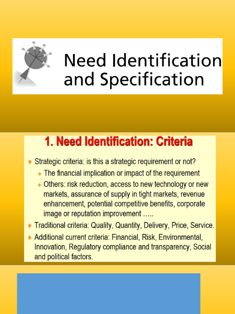 Chap 4 - Need Identification and Spec | PDF