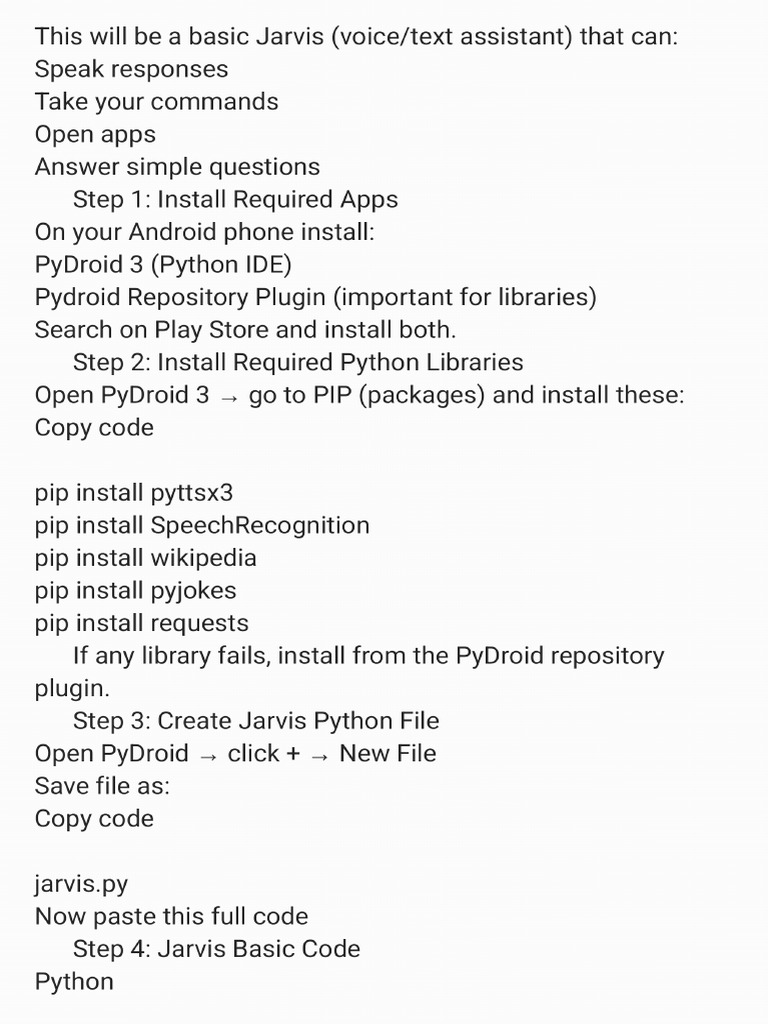 Jarvis for Mobile (1) | PDF