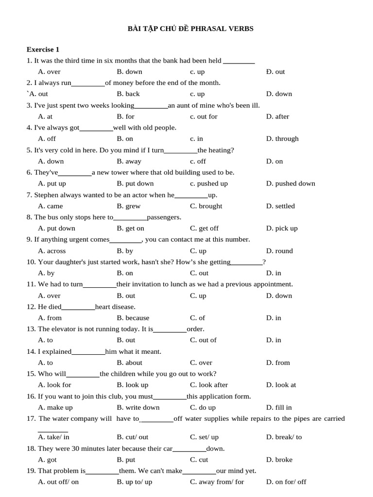 Chuyên Đề 7 - Phrasal Verbs | PDF