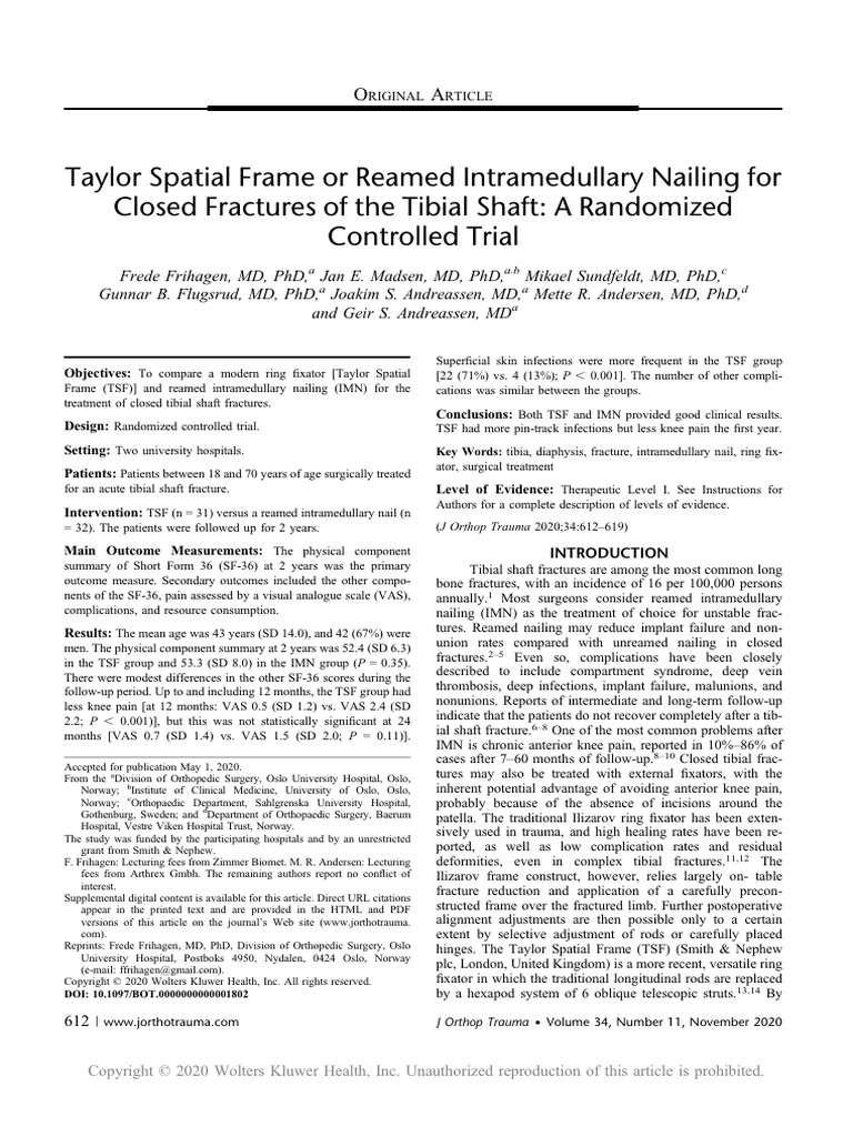 Taylor Spatial Frame or Reamed Intramedullary9 | PDF | Surgery ...