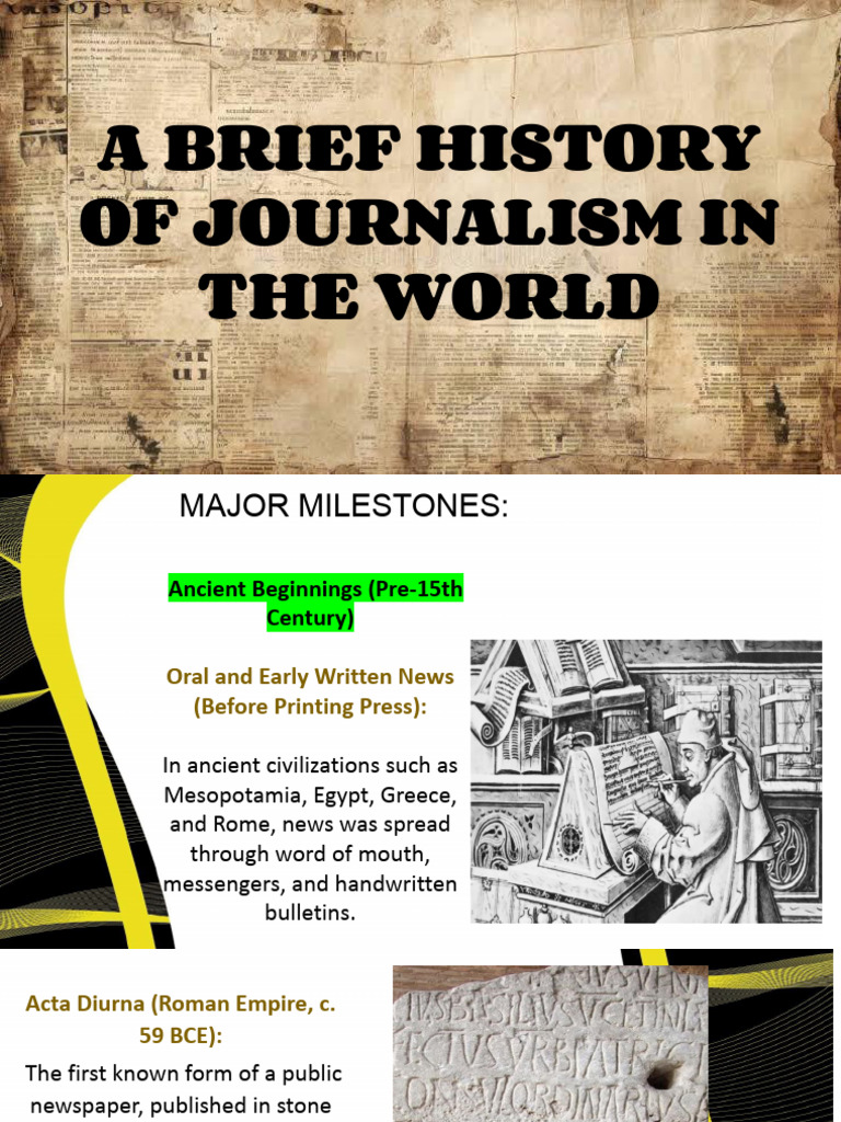 Brief History of Journalism in the World.pptx | PDF | Journalism | News