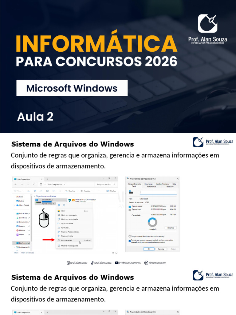 Aula 2 - Windows | PDF | Sistema de arquivo | Microsoft Windows