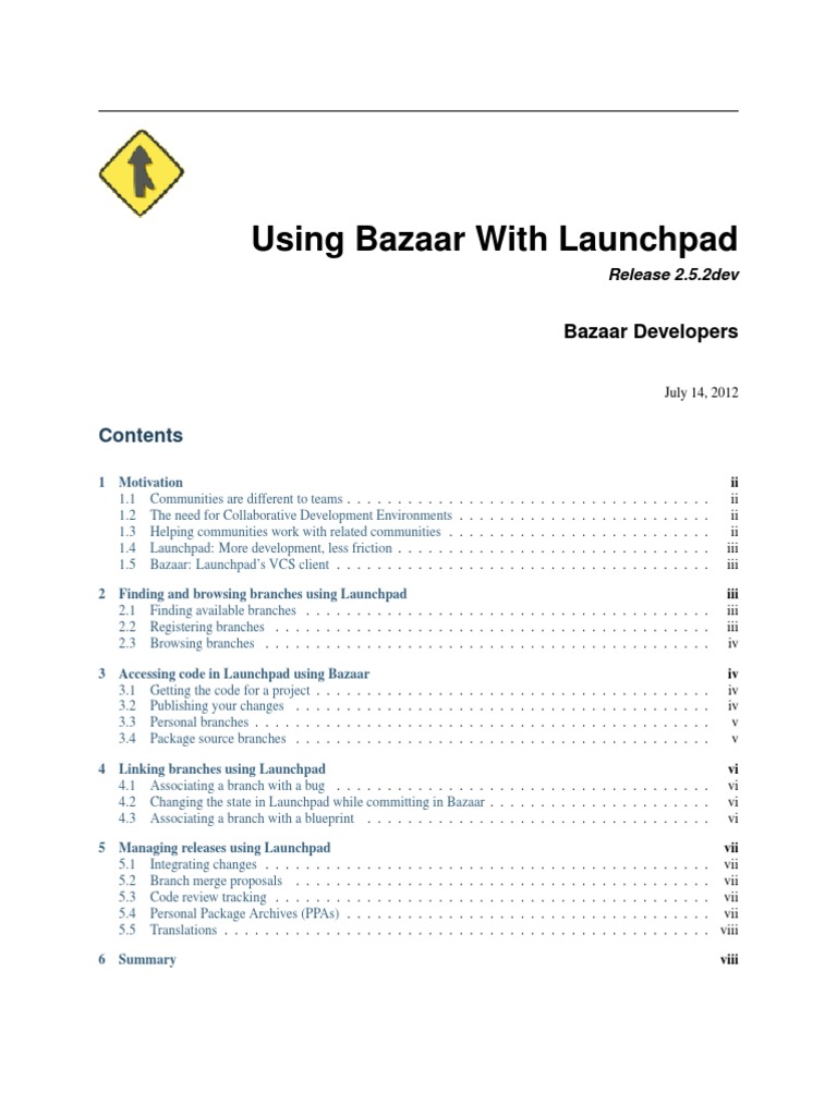 Bazaar & Launchpad Guide for Devs | PDF | Ubuntu (Operating System ...