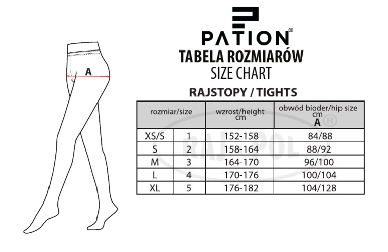 rajstopy tabela rozmiarów | PDF