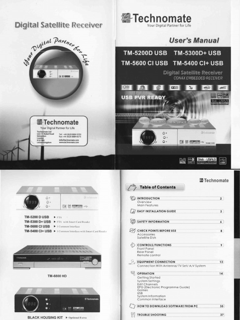 Technomate Satellite Receiver Manual | PDF | Electronics | Digital ...