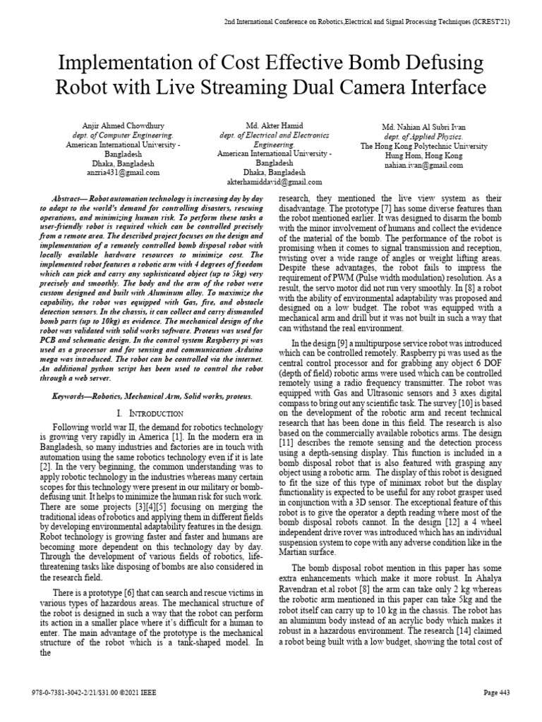 Implementation of Cost Effective Bomb Defusing Robat | PDF | Relay ...