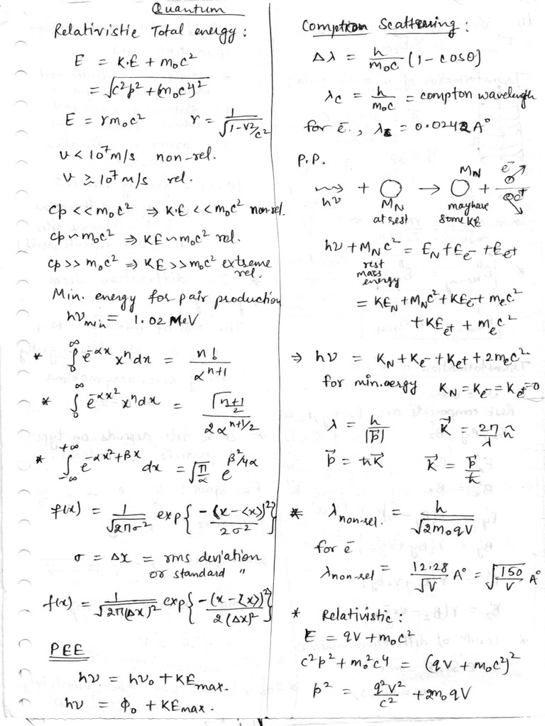 QM Short Notes | PDF