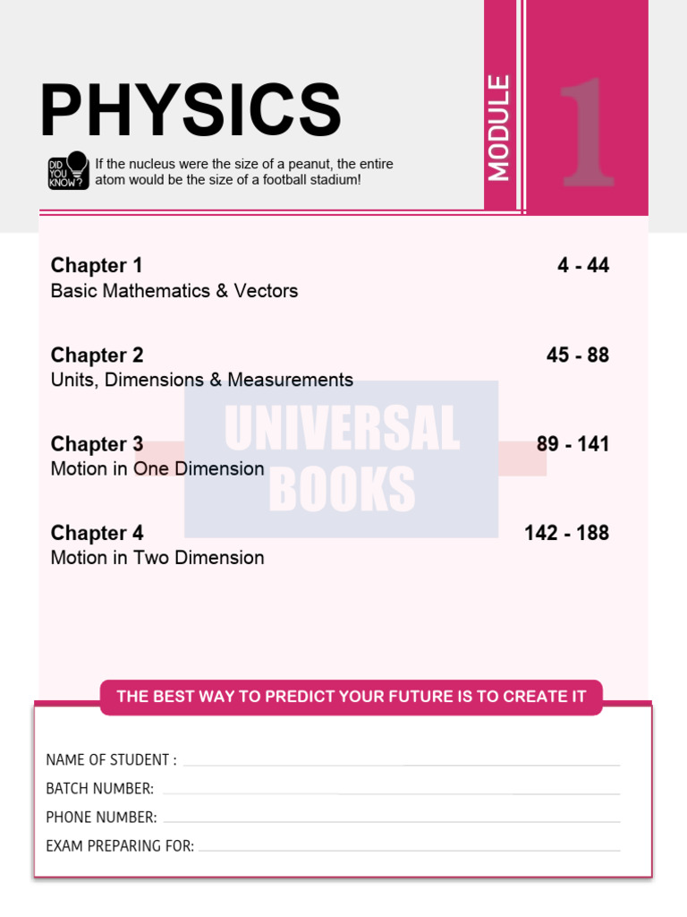 Physics Module 1 - Class 11 | PDF