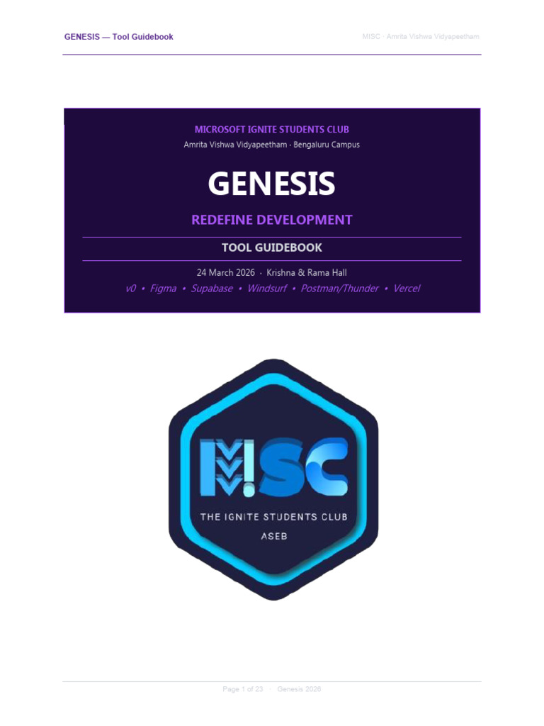 Genesis - Tool GuideBook | PDF | Computing | Software