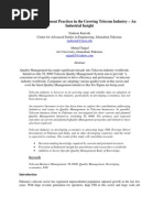 Download Quality Management Practices in the Growing Telecom Industry  an Industrial Insight by spitraberg SN10209949 doc pdf