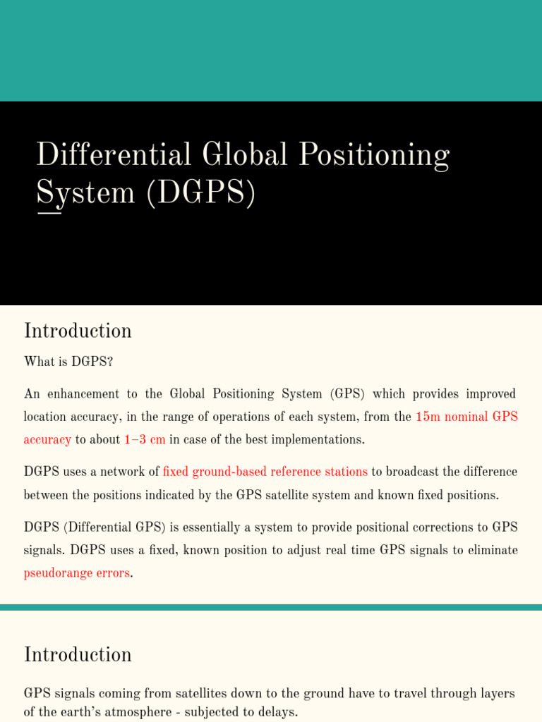 Differential Global Positioning System (DGPS) (1) | PDF | Global ...