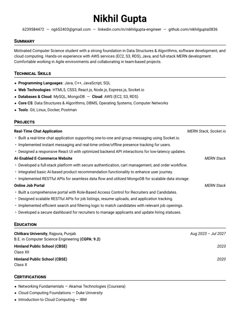 Nikhil Resume | PDF | Databases | Cloud Computing