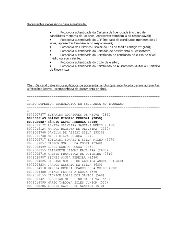 Documentos Necessarios Para Transferencia De Universidade