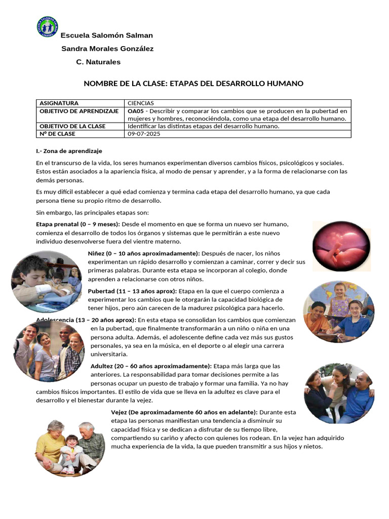 6eb654_GUIAN8U2SEXTO,N°8, Etapas del desarrollo humano | PDF | Adultos ...