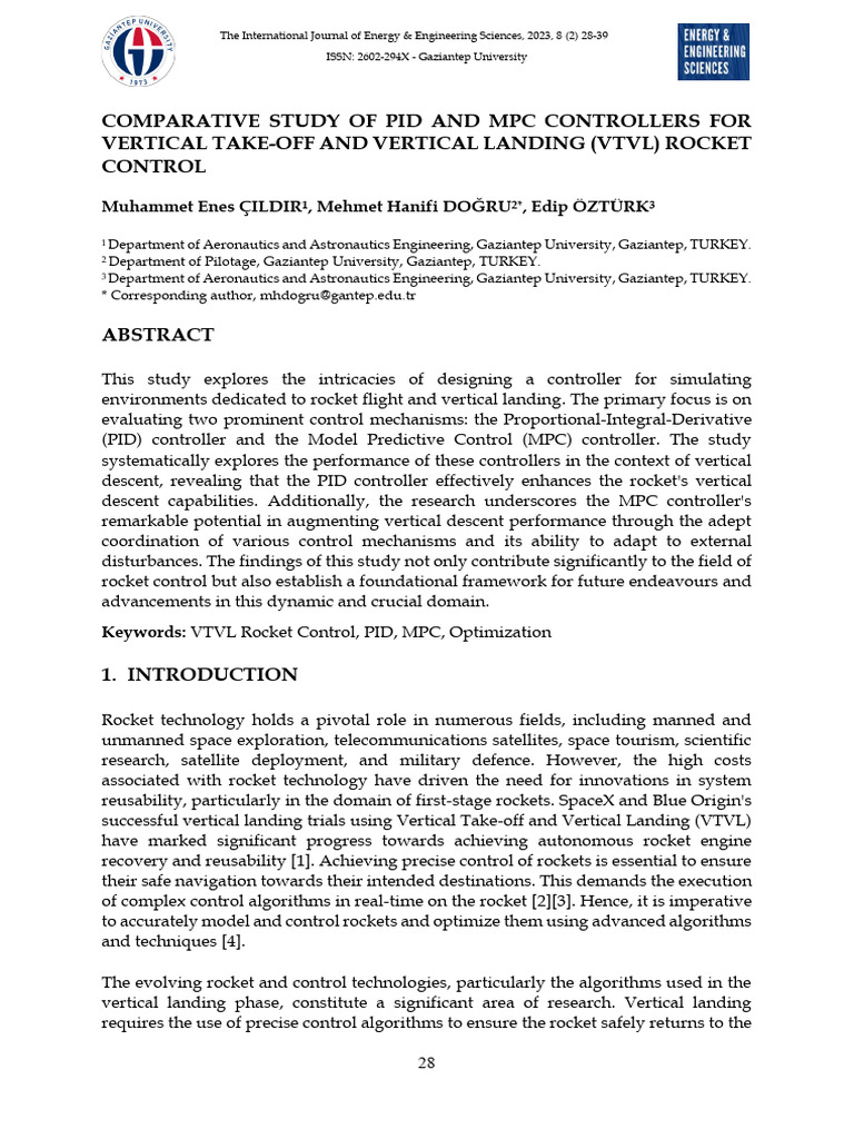 COMPARATIVE STUDY OF PID AND MPC CONTROLLERS | PDF | Control Theory | Force