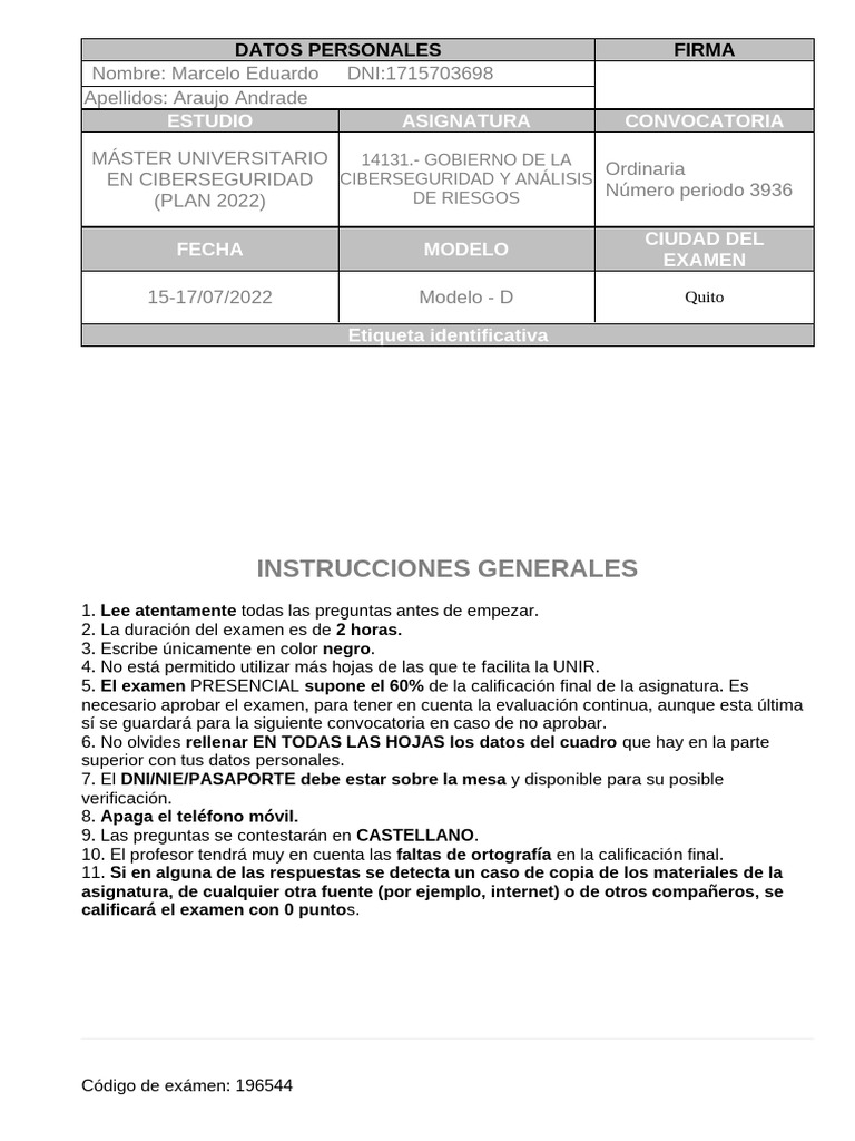 Gobierno de La Ciberseguridad y Análisis de Riesgos | PDF | Seguridad ...